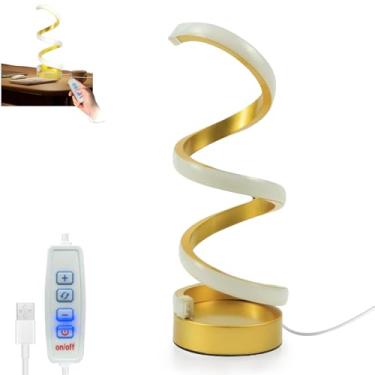 Imagem de Kit 1 Luminária De Mesa LED,Candeeiros Mesa em Espiral Reguláveis,Candeeiro de Mesa LED 5W 3Cores 10níveis de brilho,Lâmpadas de cabeceira,Luz de mesa,Lâmpada de escritório para quarto