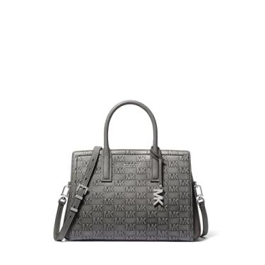 Imagem de Michael Kors Laila Bolsa média, ferragens em tom de níquel/logotipo polido em relevo MK Couro/Storm