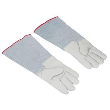 Imagem de aqxreight Luvas Anticongelantes de Luvas Criogênicas Resistentes a Baixa Temperatura -500 ℉ (-260 ℃) Com Couro de 3 Camadas e Impermeabilizada para Gelo Líquido de Nitrogênio Seco