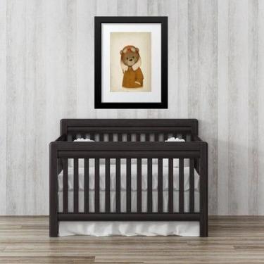 Imagem de Quadro Infantil Retrô Urso Aviador- 60X48Cm - Quadros On-Line