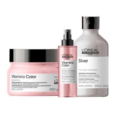 Imagem de Kit P/ Cabelos Descoloridos Shampoo,Máscara,Leave In-L'oreal - L'Oréal