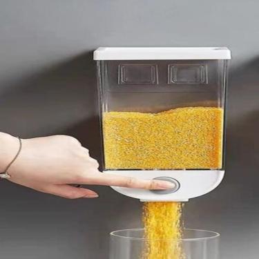 Imagem de Dispenser De Alimentos De Parede Touch Porta Cereal Mantimentos 1 Litro Hermetico Luxo