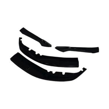 Imagem de 4 peças compatíveis com BMW Série 5 G30 G31 525i 530i 540i M-Tech M Sport 2017-2020 spoiler de para-choque dianteiro divisor de queixo difusor kit de carroceria(Glossy Black)