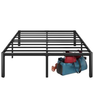 Imagem de ZINUS Van Cama Queen plataforma de metal Queen de 40,6 cm, suporte de ripas de aço, sem necessidade de mola box, embalagem WonderBox ecológica, montagem fácil, preta