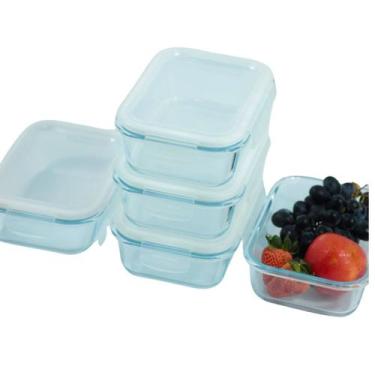 Imagem de Kit 5 Potes De Vidro Hermético 640ml Marmita Com Tampa - LP House