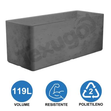 Imagem de Cachepô Floreira Urbe 100 Jardineira Polietileno 100x40x40cm Japi Cimento Queimado