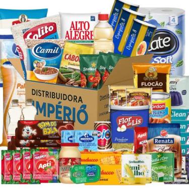 Imagem de Mega Cesta Básica Completa Tamanho Gigante 80 Itens - Distribuidora Im