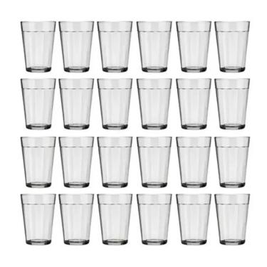 Imagem de Jogo 24 Copos de Vidro Americano Tradicional Nadir Figueiredo 190ml Cerveja Boteco Bar