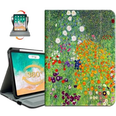 Imagem de Capa giratória para iPad Air de 11 polegadas M3/M2, para iPad Air 5ª/4ª geração, capa para iPad Pro de 11 polegadas, suporte de lápis de 4ª/3ª/2ª/1ª geração/alça de mão/bolso giratório de 360 graus