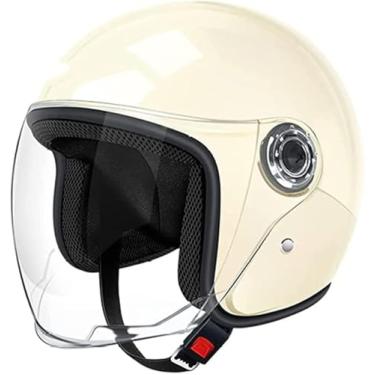 Imagem de Capacete Aberto De Motocicleta Aprovado Pela Ece Meio Capacete Capacete De Caveira De Estilo Alemão Capacete De Motocicleta Cruiser Scooter Cool Capacete Para Homens E Mulheres, 2, 55-65cm
