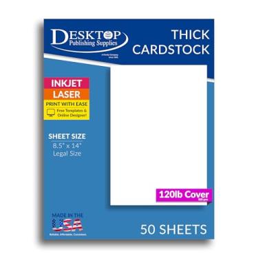 Imagem de 50 folhas ultra grossas, 21,5 x 35,5 cm, cartolina, branco brilhante, tamanho legal, 21,6 x 35,5 cm, capa resistente de 54 kg para impressoras a jato de tinta/laser