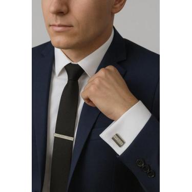 Imagem de Kit Abotoadura E Prendedor De Gravata Premium Luxo Sortido - Top Grava