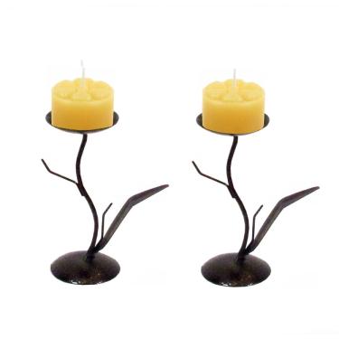 Imagem de Par Castiçal Folha Fina P Decoração Candelabro Porta Vela