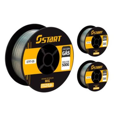 Imagem de Arame Para Solda Mig Uso Sem Gás 0.8mm - Kit 3 Rolos De 1 Kg - Galzer,
