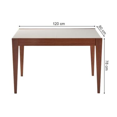 Imagem de Mesa Flyp Para Cozinha Mdf - Imbuia-offwhite Sem Vidro 120x80