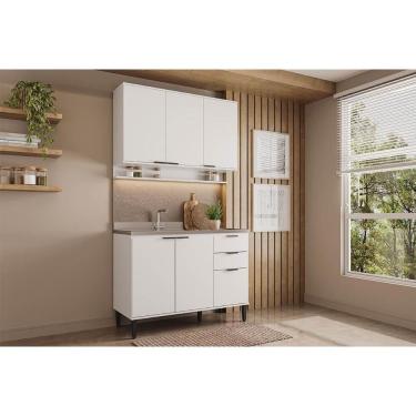 Imagem de Cozinha Completa Alpha 2 Peças (1aéreo+1balcão) C2p51 Branco - Carraro