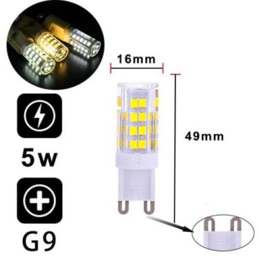 Imagem de Kit Lâmpada G9 Led Halopim Bipino 5w 6w 7w Branco Quente 3000K Frio 65