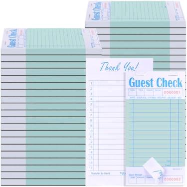 Imagem de Qilery Bloco de notas de garçonete de mesa de 40 peças para restaurantes bloco de notas 2000 folhas servidor bloco de notas de garçom livro de recibos de comida (estilo elegante, verde)