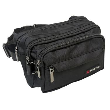 Imagem de Pochete com vários bolsos, bolsa de cinto transversal com 4 bolsos, mochila de viagem para quadril com asas laterais dobráveis macias e alça ajustável para corrida, caminhada, ciclismo e viagens