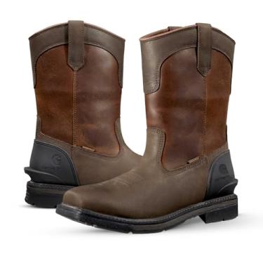 Imagem de Carhartt Bota masculina Montana Steel Square Toe Wellington 28 cm impermeável sem fecho, vermelho chocolate escuro - 48