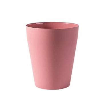 Imagem de Caixote do lixo colorido caixote do lixo cesto de papel plástico sem tampa caixote do lixo escritório em casa simples lata de lixo caixote do lixo/rosa/7 polegadas