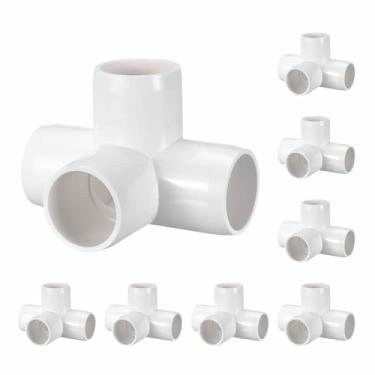 Imagem de Kozelo Pacote com 8 encaixes de tubulação de cotovelo de PVC SCH40 de 2,5 cm, encaixe cruzado de saída lateral de canto de PVC de 4 vias, conectores de tubo de grau de móveis para projeto criativo DIY