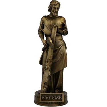 Imagem de Estátua São José Imagem Católica Estatueta - Versão 4 (Cor Ouro Velho)