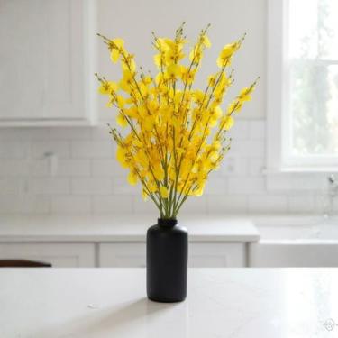 Imagem de 18 Galhos de orquídea artificial sapatinho delicada e encantadora pron