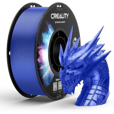 Imagem de Creality Filamento de Impressão 3D de 1,75 mm, Excelente Resistência, Alta Precisão, Inodoro, Não Tóxico e à Prova de Umidade, 1 kg (2,2 lbs) de Filamento PETG Brilhante para Impressora 3D (Azul)