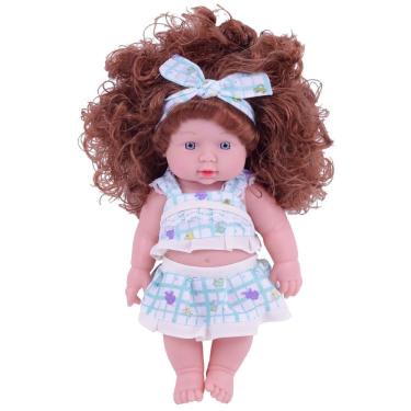 Imagem de Figura de boneca Toy Girl com cabelo encaracolado, silicone de 30 cm