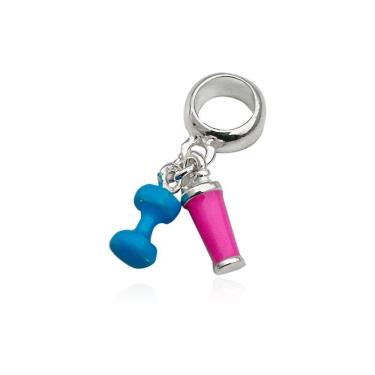 Imagem de Berloque Academia Halteres E Garrafinha Prata 925