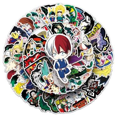 Imagem de Adesivos My Heros Academias, vinil impermeável, 106 unidades
