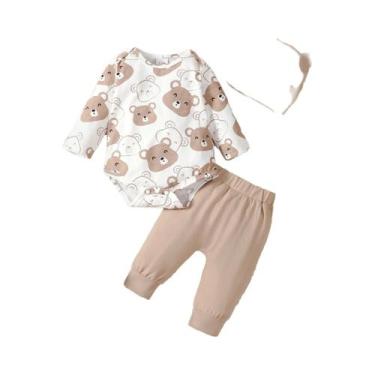 Imagem de Conjunto De 4 Peças Para Bebê Menino De 0 a 9 Meses: Body De Manga Com