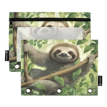 Imagem de Wassud Sloth in Search Pacote com 2 Pastas de fichário com 3 furos de bolso, organizador de fichários para casa, escritório