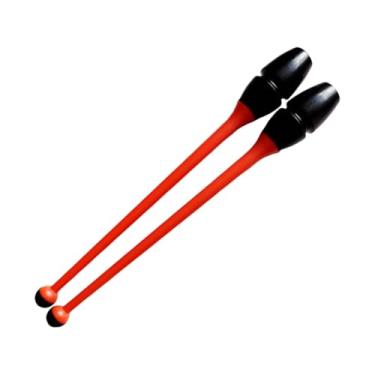 Imagem de harayaa 2 Bastões de Ginástica Artística com 36 cm de Comprimento - Ferramenta para Treinamento de Ginástica Rítmica, Laranja