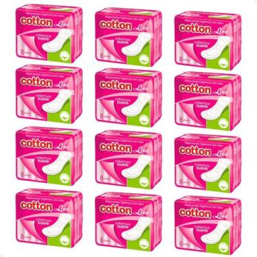 Imagem de Kit 12 Absorvente Suave Sem Abas Cotton Line Com 8 Unidades