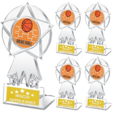 Imagem de Fiwochic Conjunto de troféus campeão de 16 peças - prêmios e prêmios de vencedor de acrílico transparente para competições esportivas, presentes de lembrança e decorações (março)