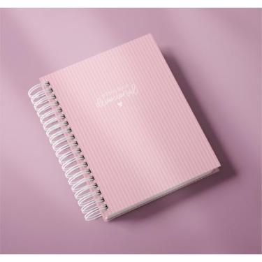 Imagem de Planner Devocional Espiritual com Leitura Bíblica, Caderno Espiral com Páginas de jejum, Rosa, Versão Evangélica.