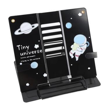 Imagem de Jiawu Suporte de Mesa para Leitura, Placa de Aço para Livros, Tablets, Telefones, Escritório, Suporte para Livros, para Adultos, café, Placa de Aço (Padrão Astronauta Preto)