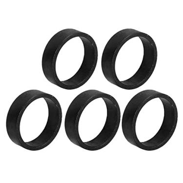 Imagem de Acouto Conjunto de 5 Peças Arruela de Fone de Ouvido de Bicicleta de 10 Mm - Arruelas de Liga de Alumínio Brilhante Garfo Dianteiro de Mountain Bike, Espaçador de Fone de Ouvido Perfeito para (Preto)