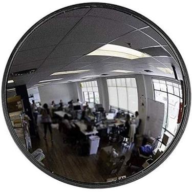 Imagem de FAFACAI Espelho convexo externo espelho convexo de segurança de trânsito, espelho de ponto cego, lente grande angular preta pequena à prova de estilhaçamento espelho convexo não deformado espelho de