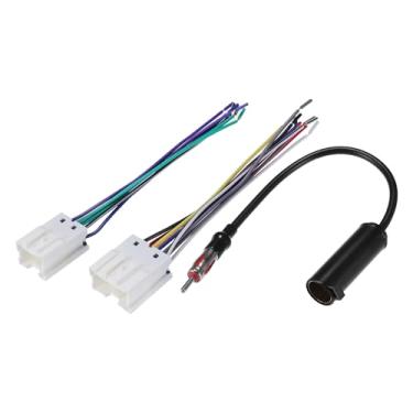 Imagem de A ABSOPRO Chicote de fios estéreo CD Player com adaptador de antena 15 pinos chicote de fios para Nissan 1998-2012