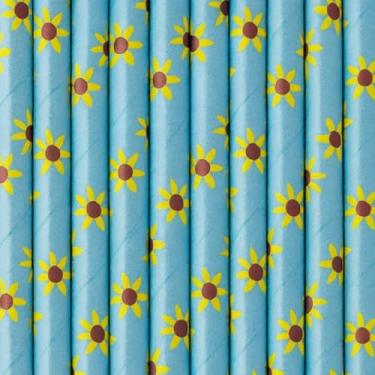 Imagem de 100 Canudos Listrado Drinks Refri Topo de Bolo Colorido(Flores)