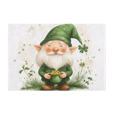 Imagem de Burbuja Tapete de banho St. Patrick Gnomo, tapete de banheiro absorvente extra macio com suporte antiderrapante para banheiro, banheira e chuveiro, 40,6 x 61 cm
