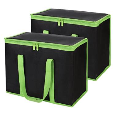 Imagem de CIVJET 1 pacote com sacos de supermercado reutilizáveis isolados, extragrande, para entrega de alimentos Doordash/Uber Eats/Instacart, aquecedor de alimentos comercial para compras, sacolas térmicas,
