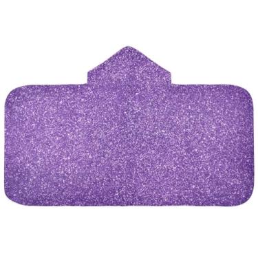 Imagem de Joisal Toalhas de praia purpurinas com capuz toalha de banho infantil macia absorvente