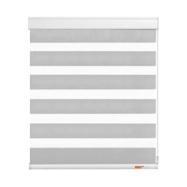 Imagem de GHV Persianas Zebra com fio para janelas blackout de camada dupla privacidade para casa e escritório (cinza, 89 cm (L) x 183 cm (A))