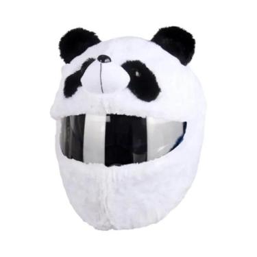 Imagem de Capa De Capacete De Motocicleta De Pelúcia Em Estilo Cartoon Com Orelh