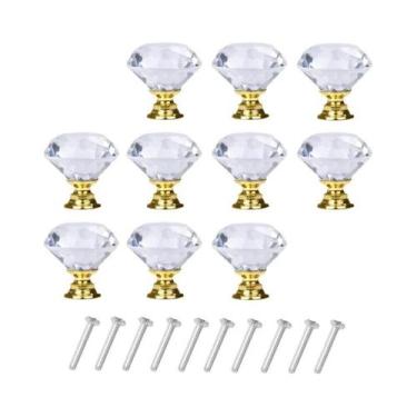 Imagem de Puxadores De Armário Em Acrílico Transparente Em Forma De Diamante De 