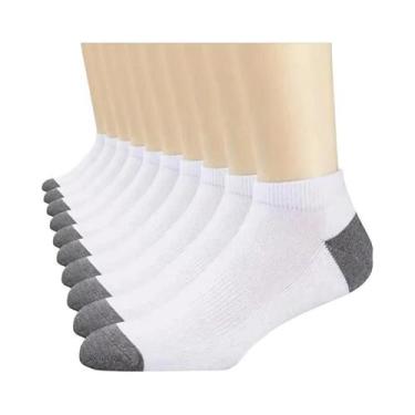 Imagem de Meias Sociais Masculinas Pretas De Cano Médio 10 Pares Algodão Outono 